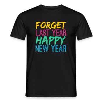 Oubliez la dernière année une nouvelle heureuse - T-shirt homme - noir - Devant - AI Model Male 178 light (178cm)