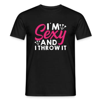 Je suis sexy et je le lance - Fléchettes - T-shirt homme - noir - Devant - AI Model Male 178 light (178cm)