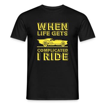 Wenn Das Leben Kompliziert Wird Fahr Auto - Männer T-Shirt - Schwarz - Vorne - AI Model Male 178 light (178cm)