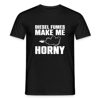 Diesel exhaust makes me horny - Funny Diesel - Men's T-Shirt - black - Front - AI Model Male 178 light (178cm)