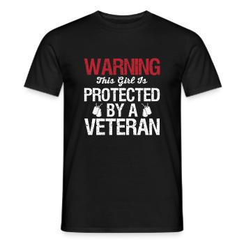 Veteran Soldier Soldier Girl - Veteran Girl - Men's T-Shirt - black - Front - AI Model Male 178 light (178cm)