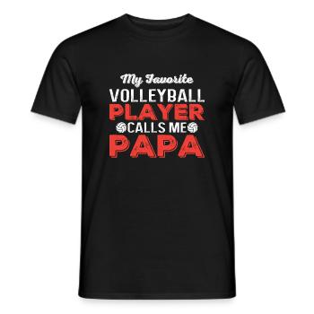 Mon joueur de volleyball préféré m’appelle PAPA - T-shirt homme - noir - Devant - AI Model Male 178 light (178cm)