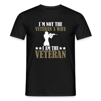 Femme vétéran de l’armée américaine - T-shirt homme - noir - Devant - AI Model Male 178 light (178cm)