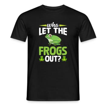 Wer Hat Die Frösche Rausgelassen? Lustiger Frosch - Männer T-Shirt - Schwarz - Vorne - AI Model Male 178 light (178cm)