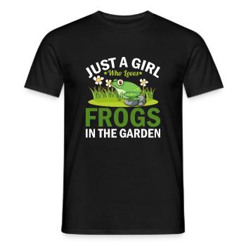 Nur Ein Mädchen Das Frösche Im Garten Liebt - Männer T-Shirt - Schwarz - Vorne - AI Model Male 178 light (178cm)