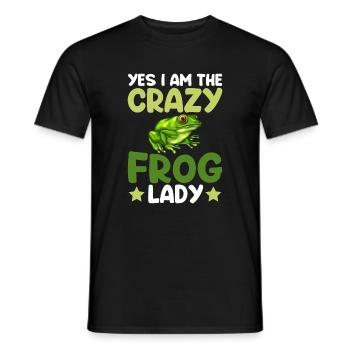 Yes I Am The Crazy Frog Lady - Frog - Men's T-Shirt - black - Front - AI Model Male 178 light (178cm)