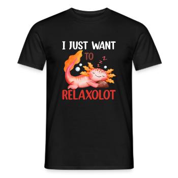 Je veux juste me détendre - Drôle d’axolotl - T-shirt homme - noir - Devant - AI Model Male 178 light (178cm)