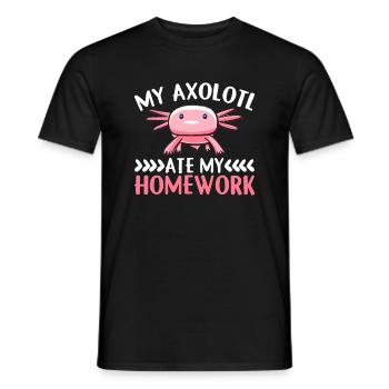 Mon Axolotl a mangé mes devoirs - Axolotl - T-shirt homme - noir - Devant - AI Model Male 178 light (178cm)