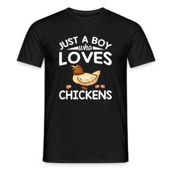 Seulement un garçon qui aime les poulets - Chicken Lover - T-shirt homme - noir - Devant - AI Model Male 178 light (178cm)