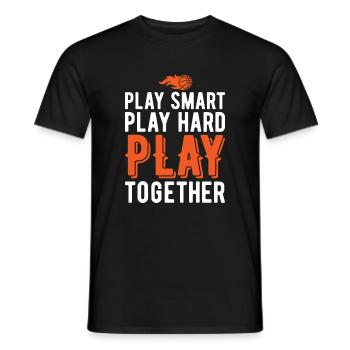 Play Smart Play Hard - Dicton basketball - T-shirt homme - noir - Devant - AI Model Male 178 light (178cm)
