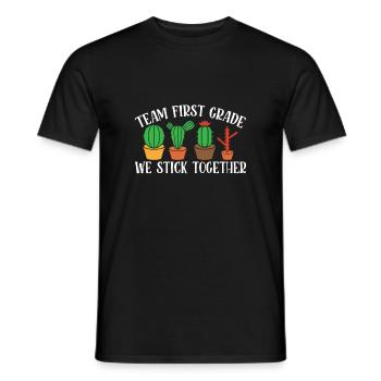 Team First Grade Wir Halten Zusammen - Schulkaktus - Männer T-Shirt - Schwarz - Vorne - AI Model Male 178 light (178cm)