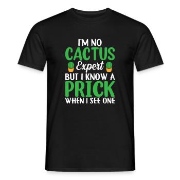 Ich Bin Kein Kakteenexperte - Lustiger Kaktus - Männer T-Shirt - Schwarz - Vorne - AI Model Male 178 light (178cm)
