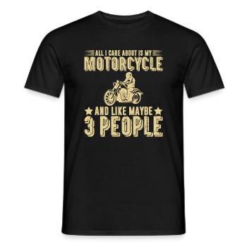 I of My motorcycle And 3 people - Men's T-Shirt - black - Front - AI Model Male 178 light (178cm)