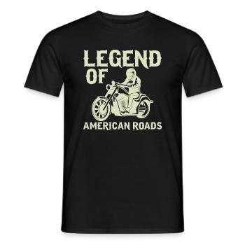 Legend of the American Roads - Men's T-Shirt - black - Front - AI Model Male 178 light (178cm)