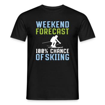Wochenend Vorhersage 100% Chance Zum Skifahren - Männer T-Shirt - Schwarz - Vorne - AI Model Male 178 light (178cm)