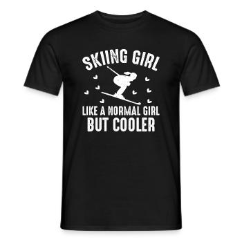 Ski Fahrendes Mädchen - Skifahrerin - Männer T-Shirt - Schwarz - Vorne - AI Model Male 178 light (178cm)