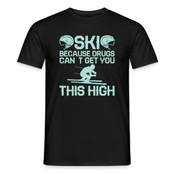 Skifahren Weil Drogen Nicht So High Machen Können - Männer T-Shirt - Schwarz - Vorne - AI Model Male 178 light (178cm)