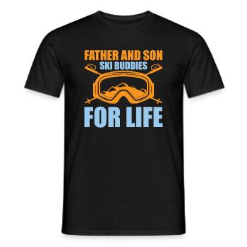 Vater Und Sohn Ski Freunde Fürs Leben - Vater - Männer T-Shirt - Schwarz - Vorne - AI Model Male 178 light (178cm)