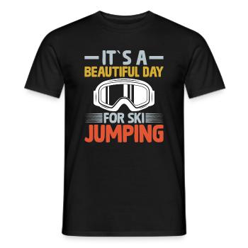Es Ist Ein Wunderschöner Tag Für Skisprünge - Männer T-Shirt - Schwarz - Vorne - AI Model Male 178 light (178cm)