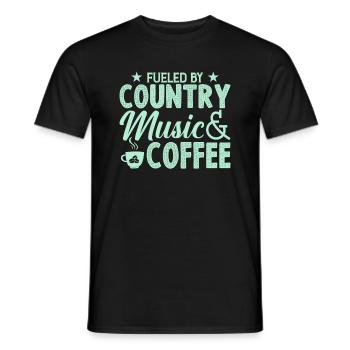 Durch Country Musik Und Kaffee Angeheizt - Männer T-Shirt - Schwarz - Vorne - AI Model Male 178 light (178cm)
