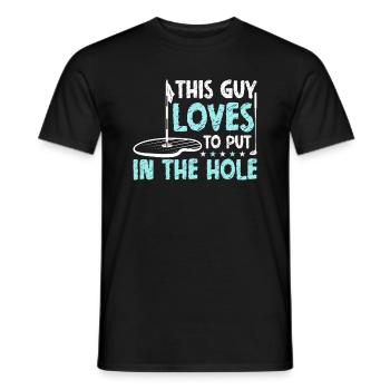 Dieser Typ Liebt Es Ins Loch Zu Stecken - Golfen - Männer T-Shirt - Schwarz - Vorne - AI Model Male 178 light (178cm)