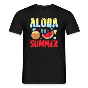 Aloha Summer - Summer holidays - Men's T-Shirt - black - Front - AI Model Male 178 light (178cm)