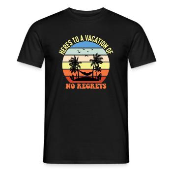 Hier Ist Ein Urlaub Ohne Bedauern - Strand - Männer T-Shirt - Schwarz - Vorne - AI Model Male 178 light (178cm)