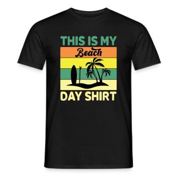 This is my beach shirt - beach holiday - Men's T-Shirt - black - Front - AI Model Male 178 light (178cm)