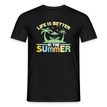 Life is better in summer - summer holidays - Men's T-Shirt - black - Front - AI Model Male 178 light (178cm)
