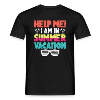 Aidez-moi Je suis en vacances d’été - T-shirt homme - noir - Devant - AI Model Male 178 light (178cm)