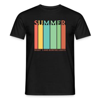 Summer Night's and Bonfire Lights Summer Holidays - Men's T-Shirt - black - Front - AI Model Male 178 light (178cm)