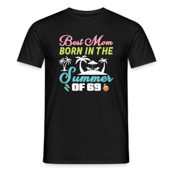 Best mother born in summer 69 - summer - Men's T-Shirt - black - Front - AI Model Male 178 light (178cm)