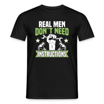 Les vrais hommes n’ont pas besoin de conseils - les amateurs de bricolage - T-shirt homme - noir - Devant - AI Model Male 178 light (178cm)