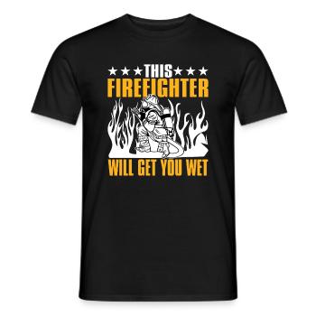 Dieser Feuerwehrmann Wird Sie Nass Machen - Männer T-Shirt - Schwarz - Vorne - AI Model Male 178 light (178cm)