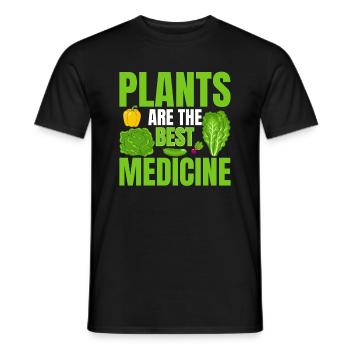 Les plantes sont le meilleur remède - végétariens - T-shirt homme - noir - Devant - AI Model Male 178 light (178cm)