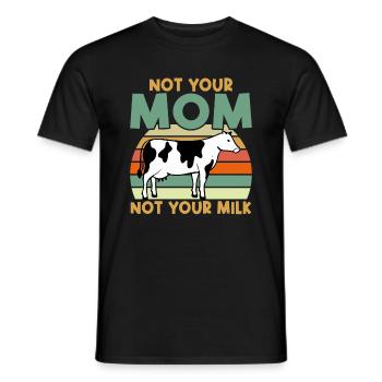 Not Your Mother Not Your Milk - Vegan - Men's T-Shirt - black - Front - AI Model Male 178 light (178cm)