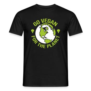 Devenez végétalien pour la planète - Activiste - T-shirt homme - noir - Devant - AI Model Male 178 light (178cm)