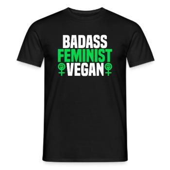 Badass Feminist Vegan - Aktivistin Für Veganismus - Männer T-Shirt - Schwarz - Vorne - AI Model Male 178 light (178cm)