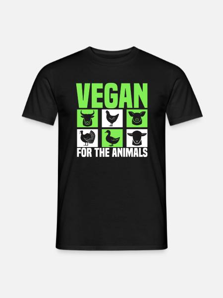 Vegans for animals - veganism - Men's T-Shirt - black