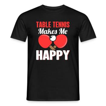 Le tennis de table me rend heureux - Ping Pong - T-shirt homme - noir - Devant - AI Model Male 178 light (178cm)