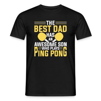 Der Beste Vater Hat Einen Tollen Sohn - Ping Pong - Männer T-Shirt - Schwarz - Vorne - AI Model Male 178 light (178cm)