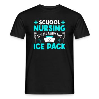 Infirmière scolaire Tout tourne autour d’un sac de glace - T-shirt homme - noir - Devant - AI Model Male 178 light (178cm)