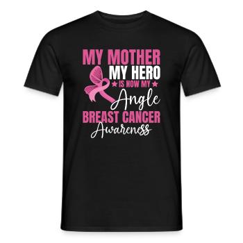 Ma mère Mon héros, c’est maintenant mon cancer du sein - T-shirt homme - noir - Devant - AI Model Male 178 light (178cm)