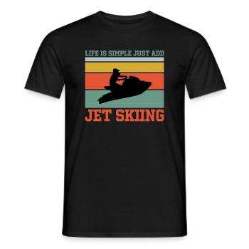 Das Leben Ist Einfach, Fügen Sie Einfach Jetskiing - Männer T-Shirt - Schwarz - Vorne - AI Model Male 178 light (178cm)