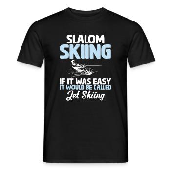Slalom water skiing if it were easy - Men's T-Shirt - black - Front - AI Model Male 178 light (178cm)