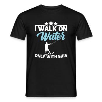 I go on the water only with water skiing - Men's T-Shirt - black - Front - AI Model Male 178 light (178cm)