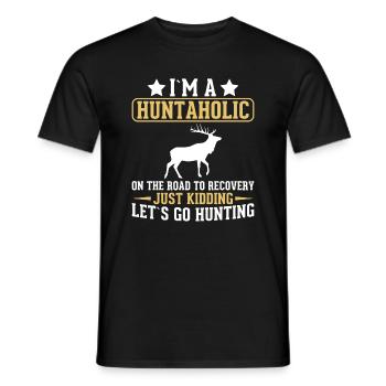 Je suis un accro de la chasse sur la voie de la guérison - T-shirt homme - noir - Devant - AI Model Male 178 light (178cm)