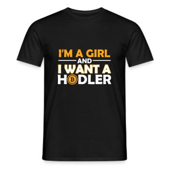 Ich Bin Ein Mädchen Und Ich Will Einen Hodler - Männer T-Shirt - Schwarz - Vorne - AI Model Male 178 light (178cm)