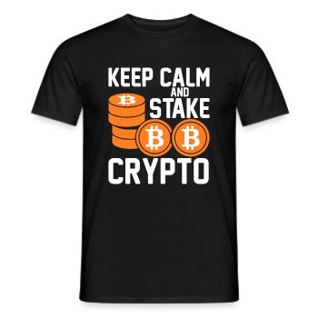 Ruhig Bleiben Und Auf Krypto Setzen - Männer T-Shirt - Schwarz - Vorne - AI Model Male 178 light (178cm)