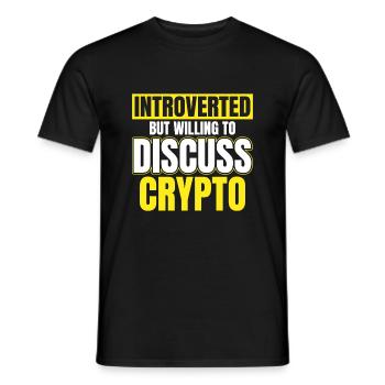 Introverti mais prêt à discuter crypto - T-shirt homme - noir - Devant - AI Model Male 178 light (178cm)